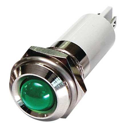 ZORO SELECT Round Indicator Light, Green, 12VDC 24M111