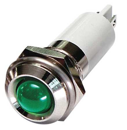 Zoro Select Round Indicator Light, Green, 120VAC, Standards: RoHs 24M117