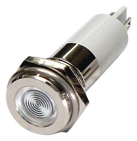 ZORO SELECT Flat Indicator Light, White, 12VDC 24M131