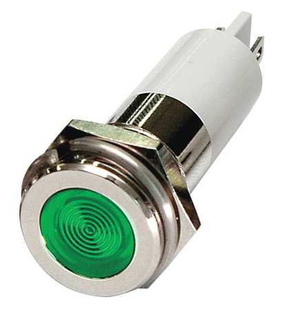 ZORO SELECT Flat Indicator Light, Green, 24VDC 24M134