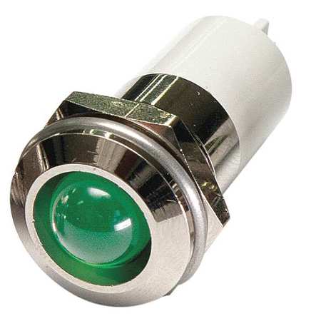 ZORO SELECT Round Indicator Light, Green, 3VDC 24M144