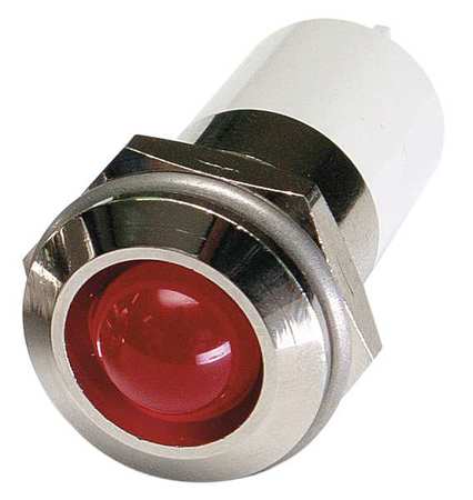 ZORO SELECT Round Indicator Light, Red, 12VDC 24M145