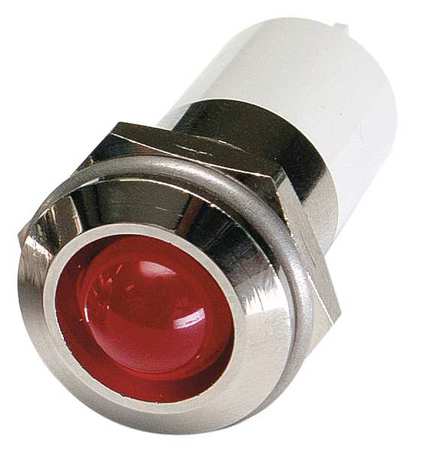 ZORO SELECT Round Indicator Light, Red, 24VDC 24M148