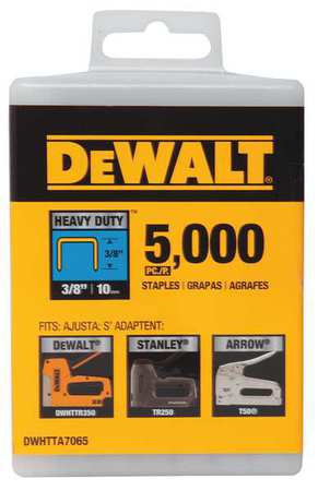 Dewalt Heavy Duty Staples, T25, 1/2 in Leg L, Steel, 5000 PK DWHTTA7085
