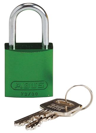 BRADY Lockout Padlock, KD, Green, 1-7/16"H 133272