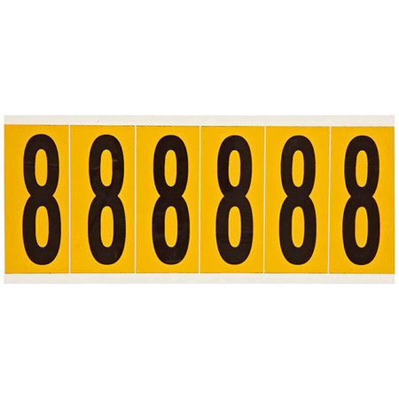 BRADY Number Label, 8, 1-1/2 in. W x 3-1/2 in. H 1550-8