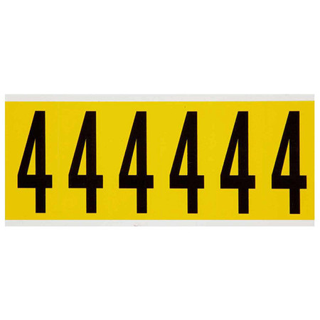 BRADY Number Label, 4, 1-1/2 in. W x 3-1/2 in. H 3450-4