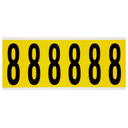BRADY Number Label, 8, 1-1/2 in. W x 3-1/2 in. H 3450-8