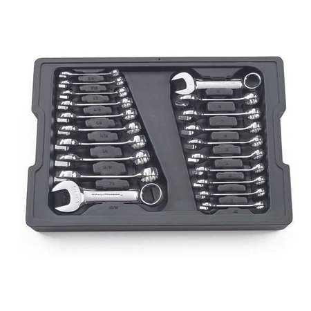 GEARWRENCH 20 Piece 12 Point Stubby Combination SAE/Metric Wrench Set 81903