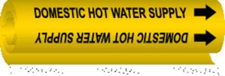 BRADY Pipe Marker, Domestic Hot Water Supply, 5677-I 5677-I