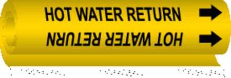 BRADY Pipe Marker, Hot Water Return, 5708-II 5708-II
