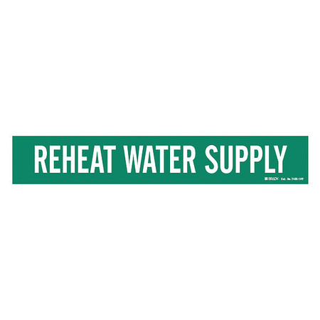 BRADY Pipe Marker, Reheat Water Return 7405-1