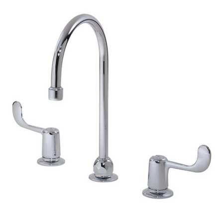 SYMMONS Dual Handle 8" to 16" Mount, 3 Hole Gooseneck Kitchen/Bathroom Faucet, Polished chrome S-254-LWG-1.5