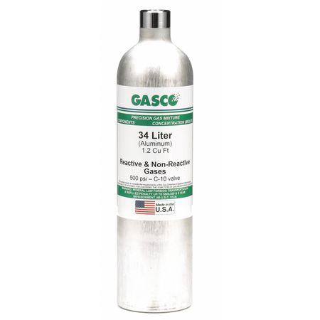 GASCO Calibration gas, Acetylene, Nitrogen, 34 L, CGA 600 Connection, +/-5% Accuracy 34LS-M24