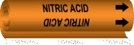 BRADY Pipe Marker, Nitric Acid, 5842-O 5842-O