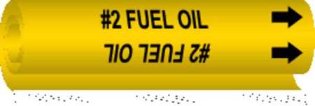 BRADY Pipe Marker, #2 Fuel Oil, 5693-O 5693-O