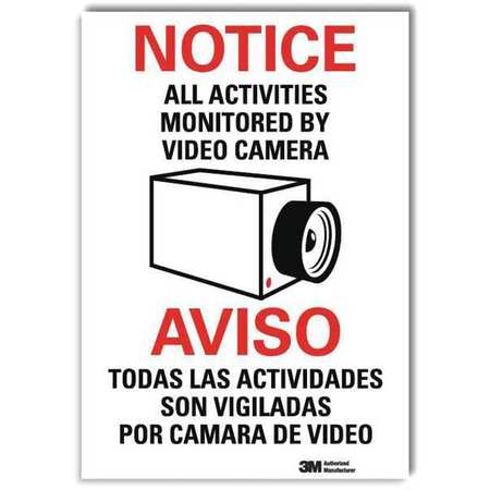 LYLE Notice Sign, 10 in H, 7 in W, Reflective Sheeting, Horizontal , English, Spanish, U1-1003-RD_7X10 U1-1003-RD_7X10