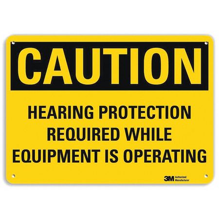 LYLE Caution Sign, 14x10 In., English, U1-1029-RA_14X10 U1-1029-RA_14X10