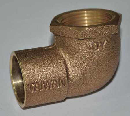 ZORO SELECT 1" NOM C x 1" FNPT Copper 90 Degree Elbow 24W586