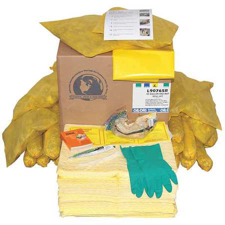 OIL-DRI Spill Kit Refill, Chem/Hazmat L90765R