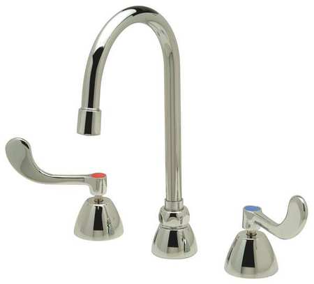 ZURN Wristblade Handle 8" Mount, 3 Hole Gooseneck Kitchen/Bathroom Faucet, Polished chrome Z831B4-XL-FC