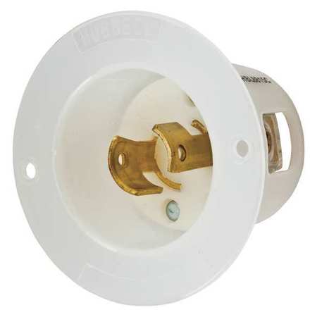 HUBBELL 20A Flanged Inlet Locking Receptacle 2P 2W 250V HBL8815C