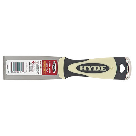 HYDE Putty Knife, Stiff, 1-1/2", Carbon Steel 06151