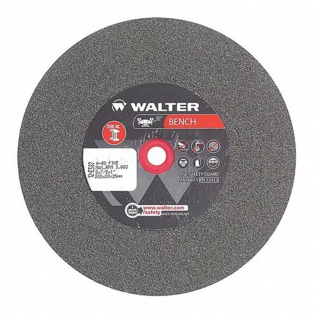 Walter Surface Technologies Grinding Wheel, T1 8"x7/8"x1" 60g Fine 12E537