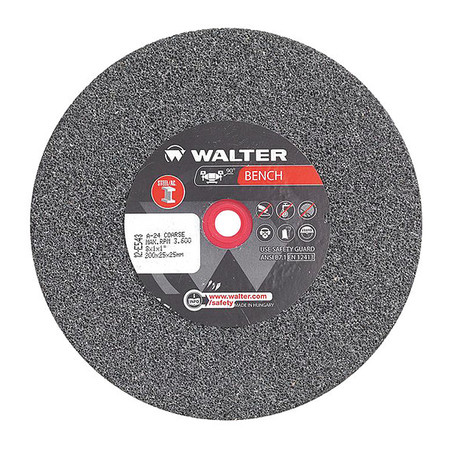 WALTER SURFACE TECHNOLOGIES Grinding Wheel, T1 8"x1"x1" 24g Coarse 12E543