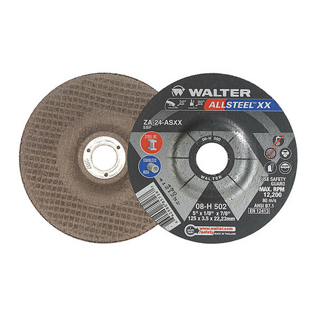 WALTER SURFACE TECHNOLOGIES Grinding Wheel, T27 5"x1/8"x7/8" 08H502