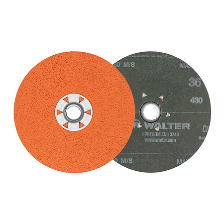 WALTER SURFACE TECHNOLOGIES Sand Disc, Spin-on, 5"x5/8-11" 36gr 15X523