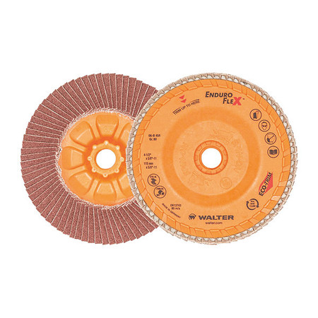 WALTER SURFACE TECHNOLOGIES Flap Disc Spin-On, 4.5x5/8"-11" 80GR 06B458