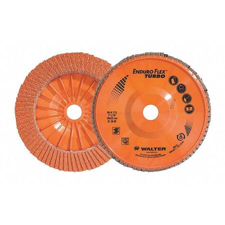 WALTER SURFACE TECHNOLOGIES Blend Flap Disc, 7"X7/8-11" 36/60G 06A712