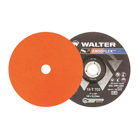 WALTER SURFACE TECHNOLOGIES Grinding Wheel T29, 4.5"x7/8", 36g 15T503