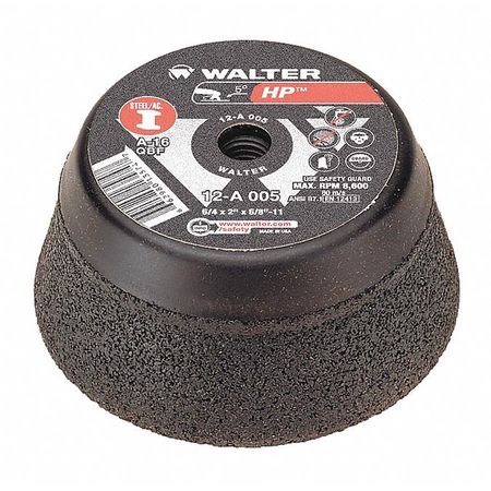 WALTER SURFACE TECHNOLOGIES Cup Grinding Wheel, T11, 5"x5/8"-11" 12A005