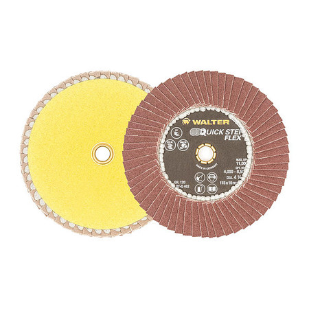 WALTER SURFACE TECHNOLOGIES Flexible Finish Flap Disc, 4.5" 120g 07Q462