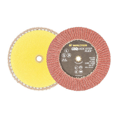 WALTER SURFACE TECHNOLOGIES Flexible Finish Flap Disc, 6" 40g 07Q604