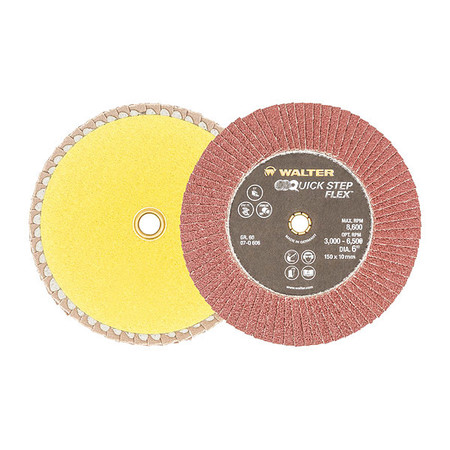 WALTER SURFACE TECHNOLOGIES Flexible Finish Flap Disc, 6" 60g 07Q606
