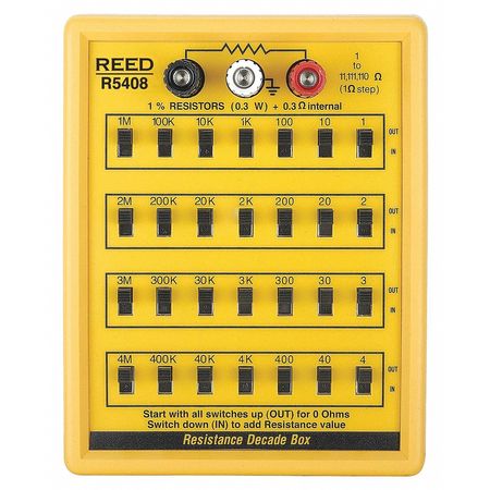 REED INSTRUMENTS Resistance Decade Box, 3 Binding Posts R5408