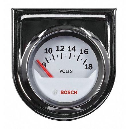 BOSCH Electrical Voltmeter Gauge, Wht/Chrome, 2" SP0F000043