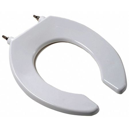 JONES STEPHENS Deluxe Plastic Seat, Wht, Check Hinge, Rnd, Without Cover, Round, White C105C00