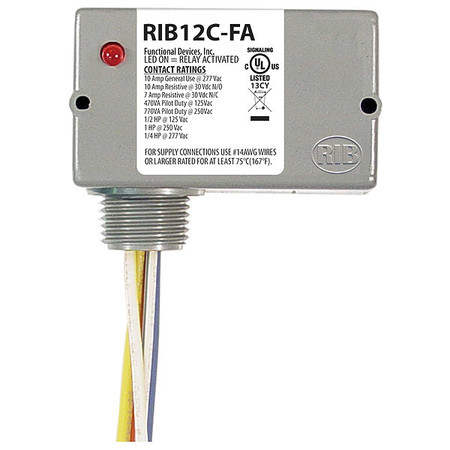 FUNCTIONAL DEVICES-RIB Enclosed Relay, 10A, SPDT RIB12C-FA