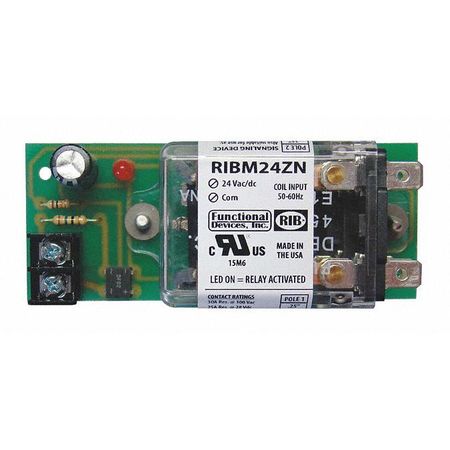 FUNCTIONAL DEVICES-RIB Track Mount Relay, 30A, DPDT RIBM24ZN