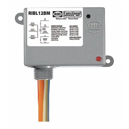 FUNCTIONAL DEVICES-RIB Enclosed Mech Latching Relay, 20A, SPST RIBL12BM