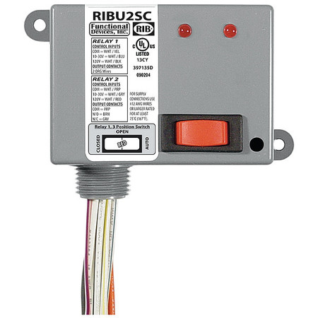 FUNCTIONAL DEVICES-RIB Enclosed Relays, 10A, SPST-N/O RIBU2SC