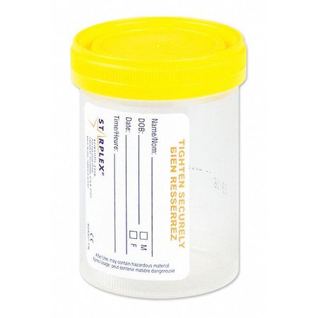 MEDEGEN MEDICAL PRODUCTS Specimen Container w/Lid, 120mL, PK300 P02-B1202-1YN