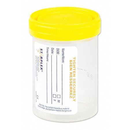 Medegen Medical Products Specimen Container w/Lid, 120mL, PK300 P02-B1202-1YN