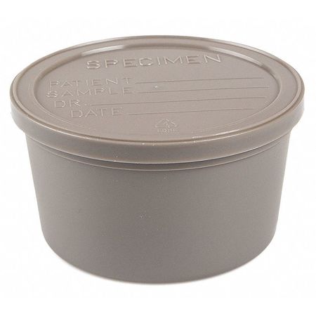 MEDEGEN MEDICAL PRODUCTS Specimen Container w/Lid, 8 oz., Gry, PK250 02726A