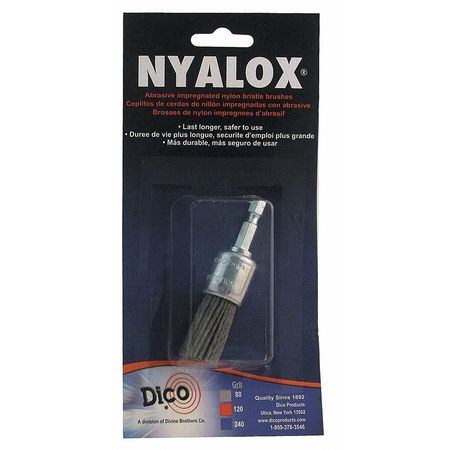 NYALOX BY DICO Nyalox End Brush, 80 Grit, Gray, 3/4" 7200025