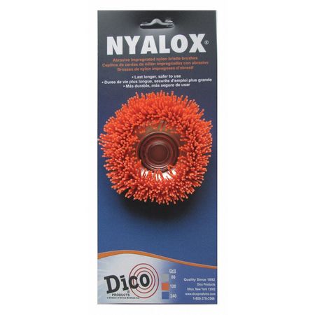 Nyalox By Dico Nyalox Cup Brush, 120 Grit, Org, 3" 5/8-11 7200006